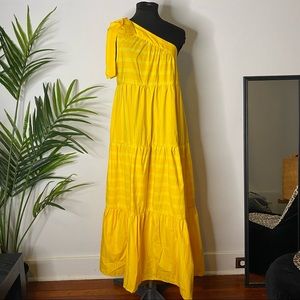 Yellow Ruffle Dress Off the Shoulder